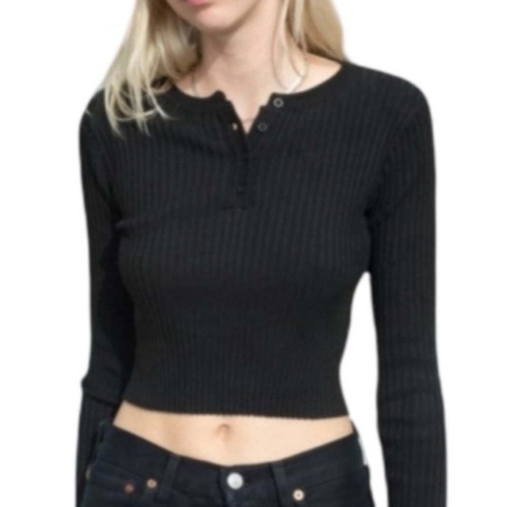 Brandy Melville Long Sleeve Button Top